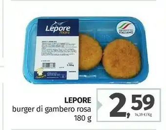 Pam Lepore Burger Di Gambero Rosa offerta
