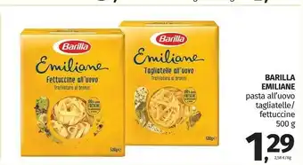 Pam Barilla Emiliane Tagliatelle All'Uovo 500 G(ml) offerta
