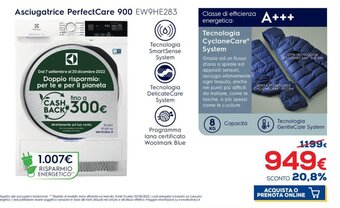 Euronics Electrolux Asciugatrice PerfectCare 900 EW9HE283 offerta
