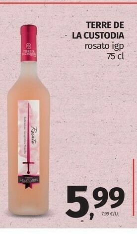 Pam Terre De La Custodia Rosato IGP offerta