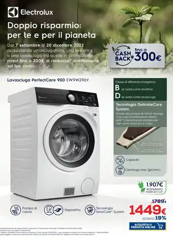 Euronics Electrolux Lavasciuga PerfectCare 900 EW9W296Y offerta