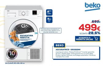 Euronics Beko Asciugatrice - DRX832WI offerta