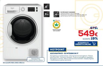 Euronics Hotpoint Asciugatrice - EU NTDG92 SK IT offerta