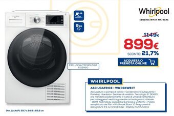 Euronics Whirlpool Asciugatrice - W6 D94WB IT offerta
