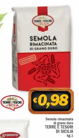 Ard Discount Terre e Tesori di Sicilia Semola rimacinata di grano duro kg. 1 offerta