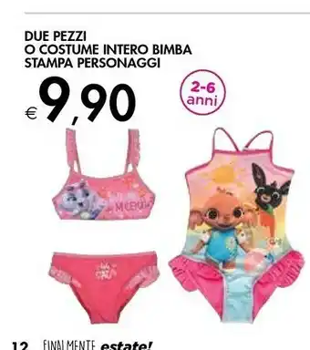 Bennet Due Pezzi/ Costume Intero Bimba Stampa Personaggi offerta