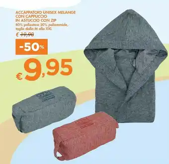 Bennet Accappatoio Unisex Melange Con Cappuccio In Astuccio Con Zip offerta