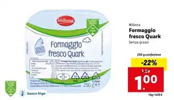 Milbona Formaggio fresco Quark Senza grassi 250 g