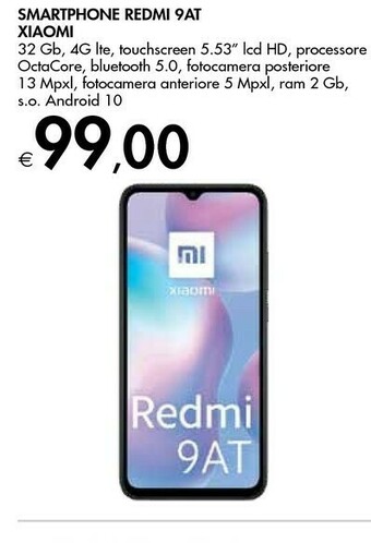 Bennet TIM Xiaomi Redmi 9AT 16,6 Cm (6.53") 2 GB 32 GB Doppia SIM 4G Micro-USB Grigio Android 10.0 5000 MAh offerta