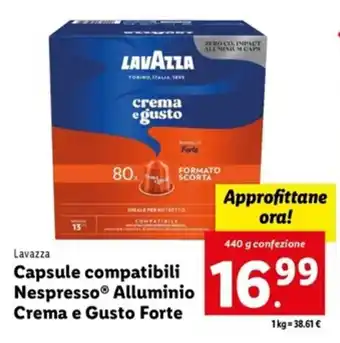 Italmark Lavazza Capsule compatibili Nespresso Alluminio Crema e Gusto Forte 440 g offerta