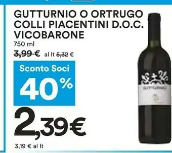 Coop Colli piacentini Vino rosso offerta