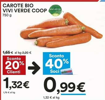 Coop Vivi verde coop Carote offerta