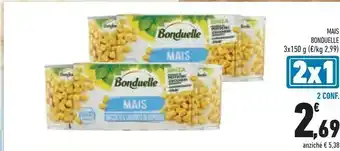 Conad Bonduelle Mais 3 X 150 G offerta