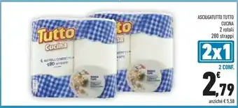 Conad Asciugatutto Tutto To Cucina 2 Rotoli 280 Strappi offerta