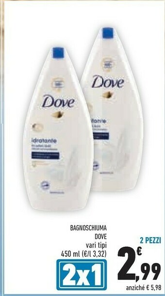 Conad Dove Bagnoschiuma 450 Ml offerta