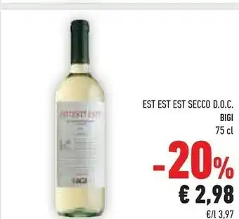 Conad Bigi Est Est Est Secco Doc 75 Cl offerta