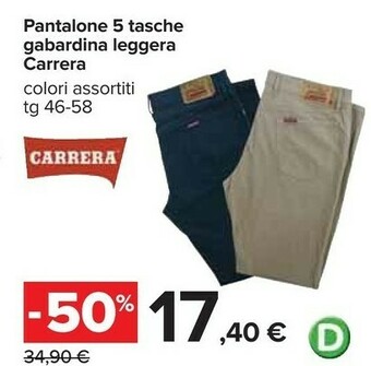 Carrefour Carrera Pantaloni uomo offerta