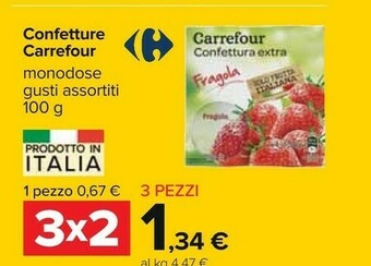 Carrefour Carrefour - Confettura Extra Di Fragole 100 G(ml) offerta