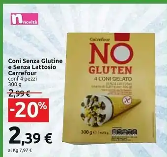 Carrefour Carrefour Coni Senza Glutine E Senza Lattosio offerta