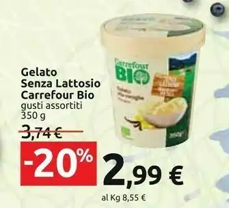 Carrefour Carrefour - Bio Gelato Alla Vaniglia Biologico 350 G(ml) offerta