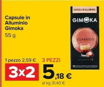 Carrefour Gimoka Capsule In Alluminio Classico 55 G offerta