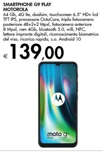 Motorola Moto G Moto G9 Play 16,5 Cm (6.5") Android 10.0 4G USB Tipo-C 4 GB 64 GB 5000 MAh Blu