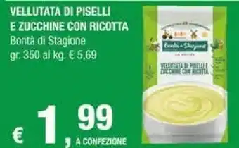 Crai Bonta Di Stagione Vellutata Di Piselli E Zucchine Con Ricotta offerta