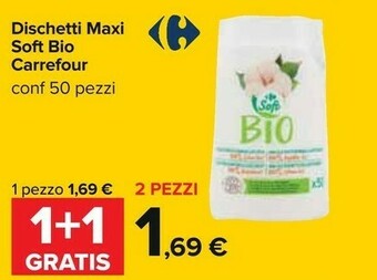 Carrefour Carrefour Dischetti Maxi Soft Bio 50 Pezzi offerta
