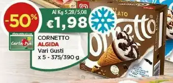Crai Algida Cornetto Carta Pia Vari Gusti X 5 - 375/390 G offerta