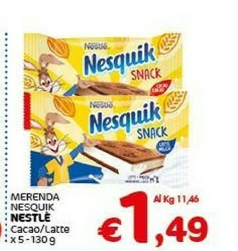 Crai Nesquik Snack offerta