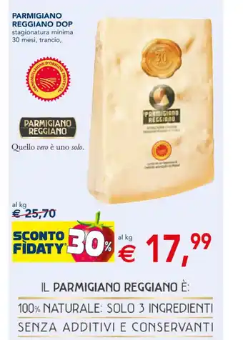 Esselunga Parmigiano Reggiano DOP stagionatura minima 30 mesi, trancio offerta