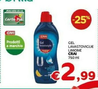 Crai Crai Gel Lavastoviglie Limone offerta