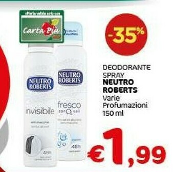 Crai Neutro Roberts Neutro Roberts Deodorante Spray offerta