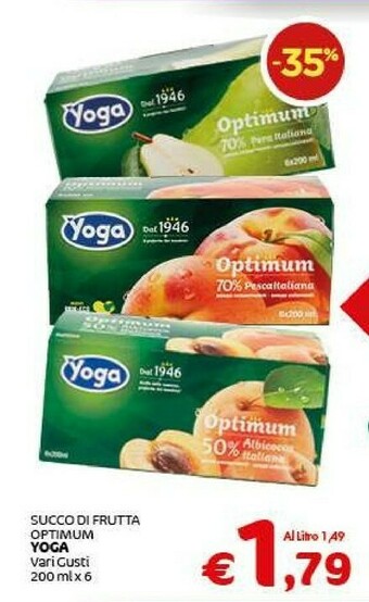 Crai Yoga succhi offerta