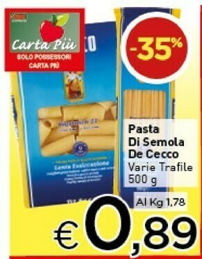 Crai De Cecco Pasta Di Semola Di Grano Duro offerta