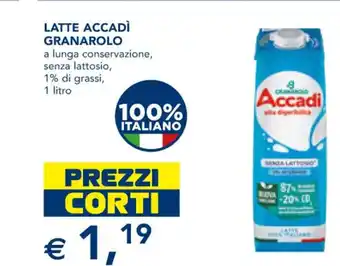 Esselunga Granarolo a lunga conservazione, senza lattosio, 1% di grassi, 1 litro offerta