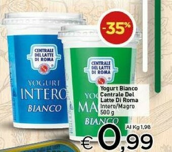Crai Centrale del latte di roma Yogurt Intero Bianco 500 G(ml) offerta