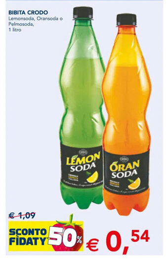 Esselunga Bibita Crodo Lemonsoda, Oransoda o Pelmosoda 1 litro offerta