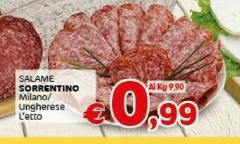 Crai Sorrentino Salame milano offerta
