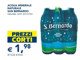 Esselunga San Bernardo Acqua Minerale Naturale naturale, conf. 6x1,5 litri offerta