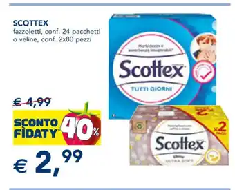 Esselunga Scottex fazzoletti, conf. 25 pacchetti o veline conf,2x80 pezzi offerta