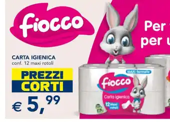 Esselunga Fiocco Carta Igienica conf. 12 maxi rotoli offerta