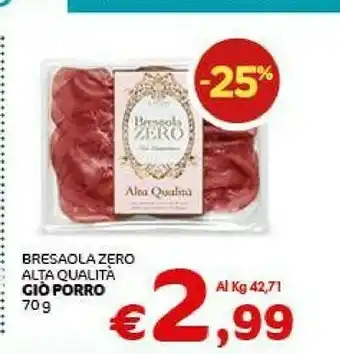 Crai Gio Porro Bresaola Zero Alta Qualità offerta