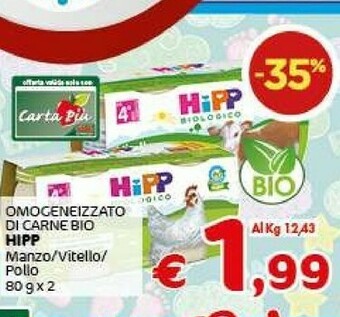 Hipp Hipp Omogeneizzato Di Carne Bio Manzo/Vitello/ Pollo