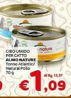 Crai Almo Nature Cibo Umido Per Gatto Tonno Atlantic/ Natural Pollo offerta