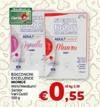 Crai Monge Monge Bocconcini Excellence Mini/Medium/ Senior offerta