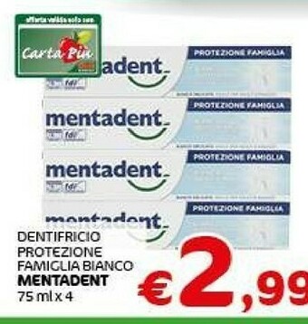 Crai Mentadent Mentadent Dentifricio Protezione Famiglia Bianco offerta
