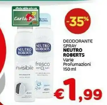 Crai Neutro Roberts Neutro Roberts Deodorante Spray offerta
