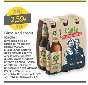 DPiù Radler Birra Karlsbrau offerta
