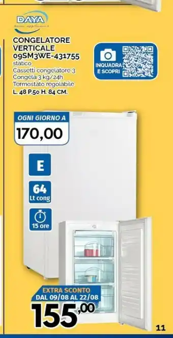 Orizzonte Daya Congelatore verticale offerta